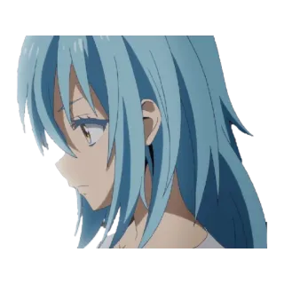 😕 Rimuru Tempest That Time I Got Reincarnated as a Slime Anime, Isekai, Slime, Pelo azul, Rimuru, Tempest whatsapp sticker