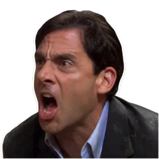 🗣 Michael Scott The Office enfadado, gritar, divertido, comedia, serie TV, meme telegram sticker