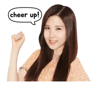 🙌 cheer up! alegria, positivo, motivação, incentivo, mulher, sorriso whatsapp sticker