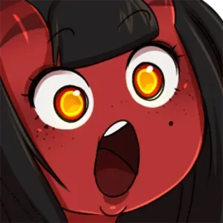 😯 Anime, Dämon, Cartoon, Süß, Lustig, Rot, Mädchen telegram sticker