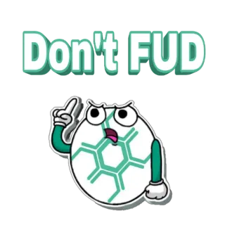 😡 Don't FUD FUD, Cripto, Meme, Desenho animado, Ovo, Verde, Texto whatsapp sticker