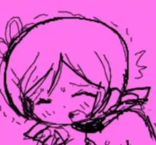 😖 Anime, Ragazza, Rosa, Cartone animato, Disegno, Schizzo telegram sticker