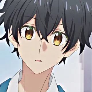 😮 Anime, Junge, Charakter, gelbe Augen telegram sticker