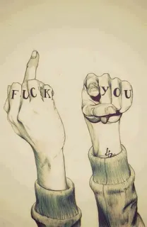 🖕 FUCK YOU dedo do meio, ofensivo, rude, palavrão, gesto telegram sticker