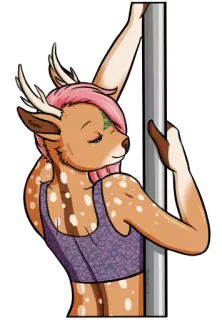🌪 Furry, Cervo, Animale, Pole Dance, Antropomorfo, Fantasy, Adesivo whatsapp sticker