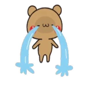 😭 bear, crying, sad, kawaii, cartoon, emotional telegram sticker