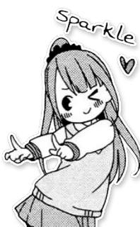 👈 Sparkle Anime, Mangá, Garota, Brilho, Fofo, Piscadela telegram sticker