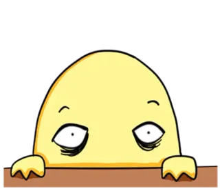 🙄 cartoon, geel, personage, illustratie, ogen, animatie telegram sticker