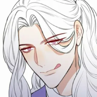 ✨ Anime, Manga, Personaje, Pelo Blanco, Guapo, Ilustración, Arte whatsapp sticker