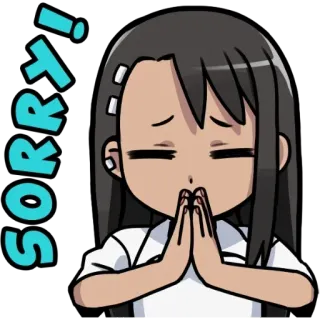 😭 SORRY! извини, прости, мультфильм, аниме, умоляющий telegram sticker