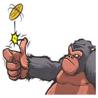🏅 Gorilla, Tier, Aufkleber, Affe, Münze, Daumen hoch telegram sticker