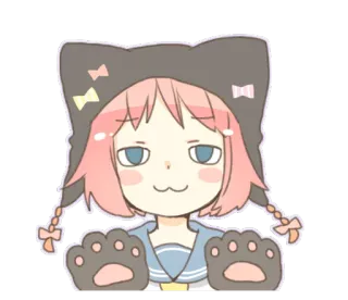 😏 anime, cat, cute, kawaii, girl, sticker, cartoon, manga whatsapp sticker