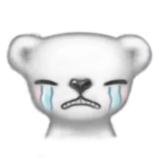 😭 oso, llorando, triste, emoji, dibujo animado, oso blanco, cara triste telegram sticker