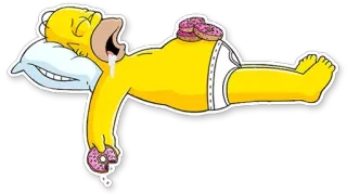 😴 Homer Simpson The Simpsons Homer Simpson, Cartoon, Donut, Schlafend, Lustig telegram sticker