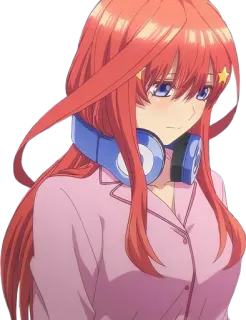🍓 Yotsuba Nakano The Quintessential Quintuplets Аниме, Девушка, Наушники, Пять невест, Йоцуба Накано telegram sticker