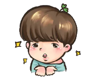 😶 Desenho animado, Fofo, Menino, Animação, Kawaii, Coreano whatsapp sticker