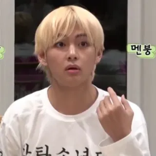 🦚 V 멘붕 K-Pop, Idol, BTS, Korean, Singer, Portrait telegram sticker
