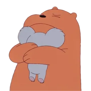 🤗 ours, câlin, dessin animé, affection, We Bare Bears, amitié telegram sticker