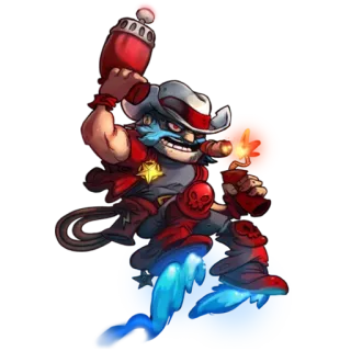 👮 personaggio, cartone animato, rosso, blu telegram sticker