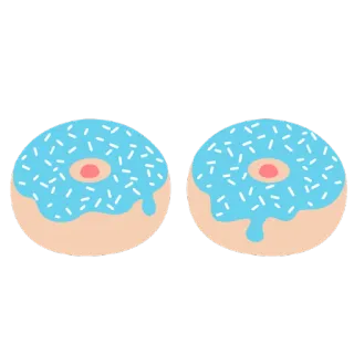 🍩 donat, makanan, lapisan gula biru, meses, hidangan penutup, manis, kue telegram sticker