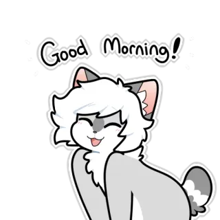 👋 Good Morning! gato, manhã, saudação, fofo, animal, desenho animado telegram sticker