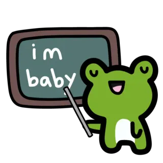 🍼 im baby sapo, desenho animado, bebê, fofo, meme, quadro, verde telegram sticker