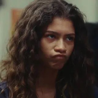 💉 Rue Bennett Euphoria zendaya, euphoria, hbo, rue, portrait, sad telegram sticker