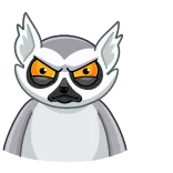 😡 lemur, animal, madagascar, cartoon telegram sticker
