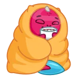 ☕️ Desenho animado, Fofo, Monstro, Cobertor, Engraçado whatsapp sticker