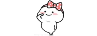 🍚 fofo, desenho animado, laço, kawaii whatsapp sticker
