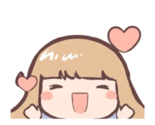🥰 fofo, desenho animado, coração, menina, amor, feliz, kawaii, adorável telegram sticker
