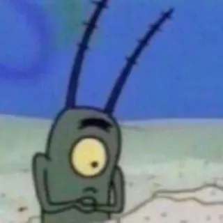 🤡 Plankton Spongebob Squarepants Мультфильм, Спанч Боб, Планктон, Грустный telegram sticker