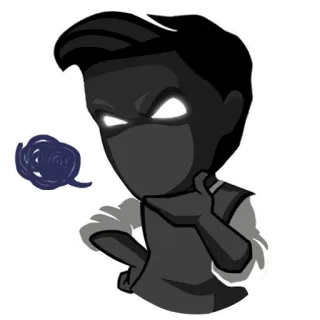😠 Cartone animato, Personaggio, Silhouette, Pensando, Riflettendo whatsapp sticker