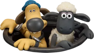 🙂 Shaun, vita da pecora, Aardman, cane, pecora, cartoni animati telegram sticker