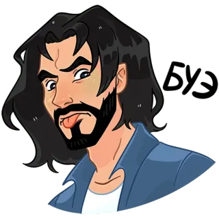 😛 BS2 man, cartoon, tongue, expression, sticker, silly telegram sticker