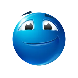 😏 Emoji, Blu, Smiley, Faccia telegram sticker