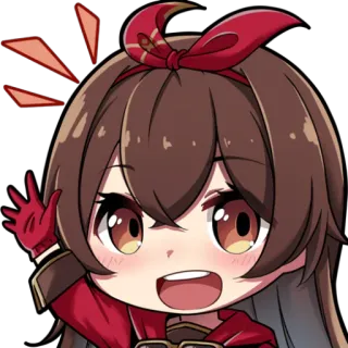 🖐 Amber animé, fille, cheveux bruns, mignon, chibi whatsapp sticker