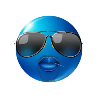 😎 blu, emoji, occhiali da sole, labbra, faccia, personaggio telegram sticker