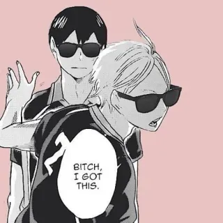 🕶️ BITCH, I GOT THIS. anime, sunglasses, offensive language, cartoon, illustration, humor whatsapp sticker