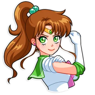 💪 Sailor Jupiter Sailor Moon anime, sticker, sailor moon, sailor jupiter, girl, cartoon telegram sticker