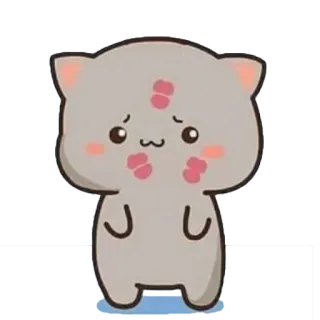 😚 kucing, bekas ciuman, imut, kartun, binatang, stiker telegram sticker