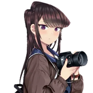 🥰 Komi Shouko Komi Can't Communicate Anime, Mädchen, Kamera, Manga, schüchtern, süß telegram sticker