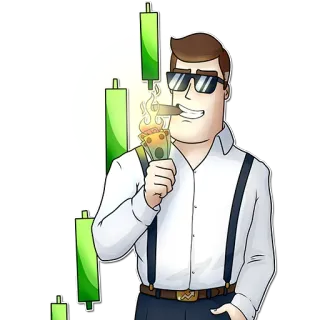 👌 Cartoon, Finanzen, Reichtum, Geld, Zigarre, Figur, Erfolg telegram sticker