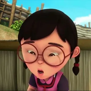 🥵 Mei Mei Upin & Ipin kartun, anak, perempuan, karakter, kacamata telegram sticker