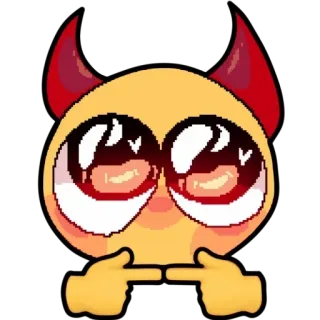 🥺 表情符号, 害羞, 恶魔, 角, 可爱 telegram sticker