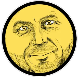 😄 twarz, żółty, portret, szkic, mężczyzna telegram sticker