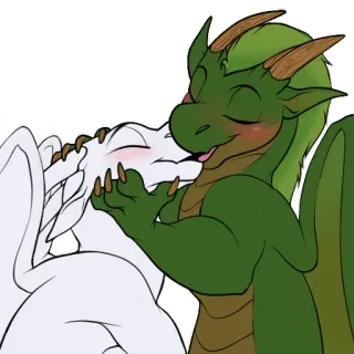 💋 Drache, Kuss, Liebe, Fantasy, Cartoon telegram sticker