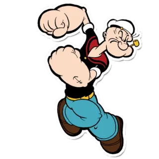 💪 Popeye desenho animado, marinheiro, cachimbo, animado, clássico telegram sticker