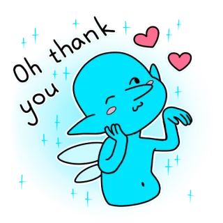 🙏 Oh thank you lindo, gracias, hada, dibujos animados, caprichoso, adorable, positivo telegram sticker