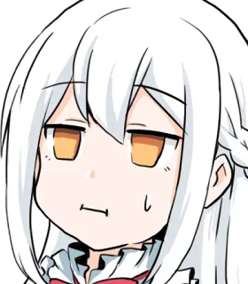 😐 Chica anime, Pelo blanco, Confundida, Manga, Dibujo animado telegram sticker